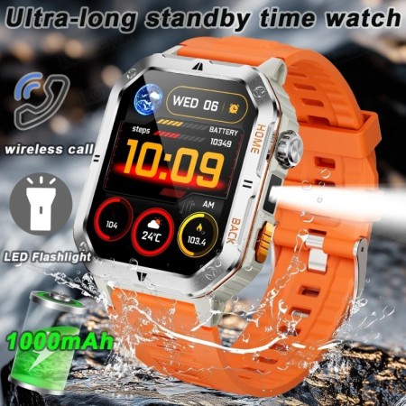 Para HUAWEI linterna LED reloj inteligente al aire libre pantalla HD d