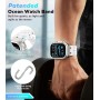 Astorgos Correas Ocean Compatible con Apple Watch Ultra2/Ultra 49mm,S10 46mm,9/8/7 45mm,SE2/SE/6/5/4 44mm,3/2/1 42mm,Correa de