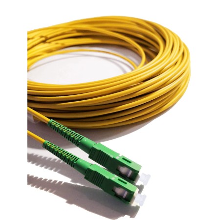 Elfcam® - 5m Fibra óptica Cable SC/APC a SC/APC Monomodo Simplex 9/125, Compatible con Orange, Movistar, Vodafone y Jazztel, 5