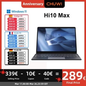 Tableta CHUWI Hi10 Max 2 en 1 con Windows 11, 12,96 pulgadas, pantalla