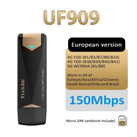 Módem USB TIANJIE UF909 4G con punto de acceso Wi-Fi, enrutador con ra