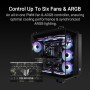 ASUS TUF Gaming ARGB PWM Fan Hub, Conecta Seis Ventiladores de chasis, Ventilador PWM y Controlador RGB, Indicadores de