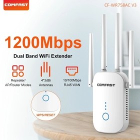 Repetidor WiFi COMFAST de 1200Mbps, extensor de rango WiFi inalámbrico