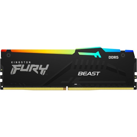 Kingston FURY Beast Negro RGB 16GB (2x8GB) 5200MT/s DDR5 CL40 DIMM Memoria gamer para Ordenadores de sobremesa Kit de 2 -