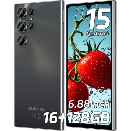 OUKITEL C61 Telefonos Moviles Libres Android 15, 6.88" HD+ 90Hz Telefono Movil, 16GB(4+12)+128GB/1TB Smartphone, Batería