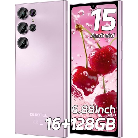 OUKITEL C61 Telefonos Moviles Libres Android 15, 16GB(4+12)+128GB/1TB Smartphone, 6.88" HD+ 90Hz Telefono Movil, Batería 5150mAh