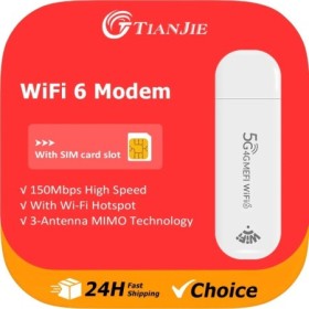 Módem Wifi TIANJIE Wi-Fi 6 Global 4G LTE con punto de acceso enrutador