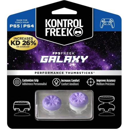 KontrolFreek FPS Freek Galaxy Purple for Playstation 4 (PS4) and Playstation 5 (PS5) | Performance Thumbsticks | 1 High-Rise, 1