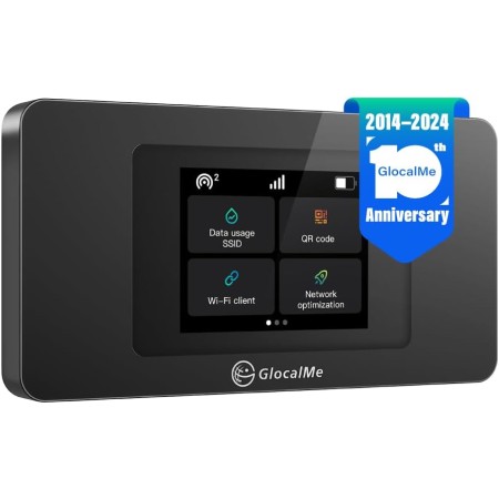GlocalMe U3X 4G Módem Dual Hotspot móvil Dispositivo WiFi inalámbrico para el hogar o Viajes en más de 140 países, selección