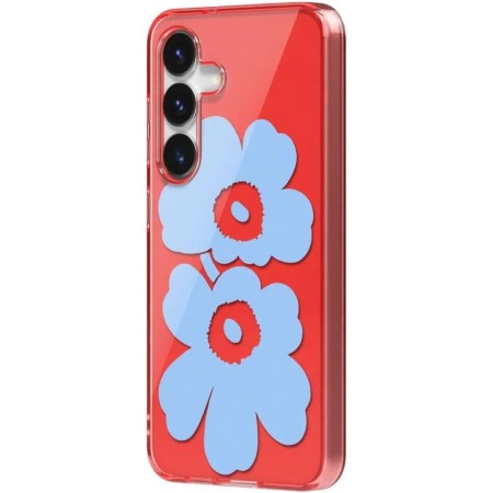 Samsung Marimekko Unikko Hybrid Case Cover con diseño Floral Galaxy S25, Red