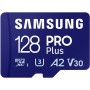 Samsung PRO Plus Tarjeta de memoria MicroSD con Adaptador SD, 128GB, 180 y 130 MB/s, Full HD & 4K UHD, UHS-I, U3, V30, A2,