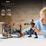 LEGO Marvel Gran Batalla de Capitán América: Civil War, Juguete de Superhéroes con Quinjet y 8 Minifiguras Inc. Capitán América,