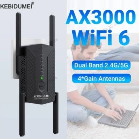 Repetidor WiFi inalámbrico de 3000Mbps, amplificador de señal Wi-Fi 6,