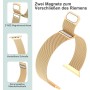 AMSKY 2 Piezas Magnetica Correas Compatible con Correa Apple Watch 44mm 40mm 46mm 45mm 41mm 42mm 38mm 49mm, Metalica Milanese