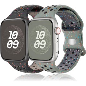 2 Pack Correa para Apple Watch 45mm 40mm 44mm 42mm 46mm 49mm 41mm 38mm,Band Silicona para Apple Watch Series10 9 8 7 6 5 4 3 SE