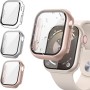 [3Piezas] Kamita Funda Compatible con Apple Watch Serie 10 42mm con Protector de Pantalla Cristal Templado, Duro PC Bumper Case