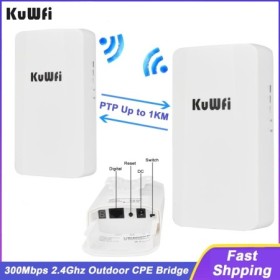 KuWFi 2,4 Ghz 300Mbps CPE puente extensor de señal WiFi inalámbrico pa