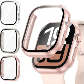 [3Piezas] Kamita Funda Compatible con Apple Watch Serie 10 42mm con Protector de Pantalla Cristal Templado, Duro PC Bumper Case