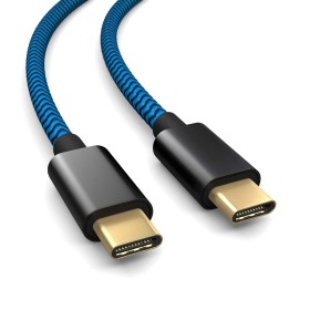 Cable de carga PS5 de nylon de 3 m para el mando de Playstation 5, cable USB C a C, USB 3.1 (USB 3.0), cable de carga, cubierta