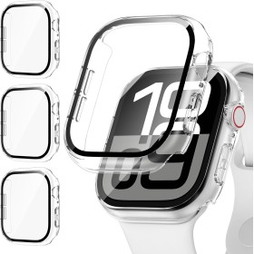 [3Piezas] Kamita Funda Compatible con Apple Watch Serie 10 42mm con Protector de Pantalla Cristal Templado, Duro PC Bumper Case