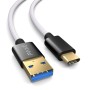 Cable de carga PS5 de nylon de 3 m para el mando de Playstation 5, cable USB C a C, USB 3.1 (USB 3.0), cable de carga, cubierta