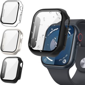 [3Piezas] Kamita Funda para Apple Watch SE/6/5/4 40mm con Protector de Pantalla Cristal Templado, Duro PC Bumper Case Carcasa