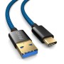 Cable de carga PS5 de nylon de 3 m para el mando de Playstation 5, cable USB C a C, USB 3.1 (USB 3.0), cable de carga, cubierta