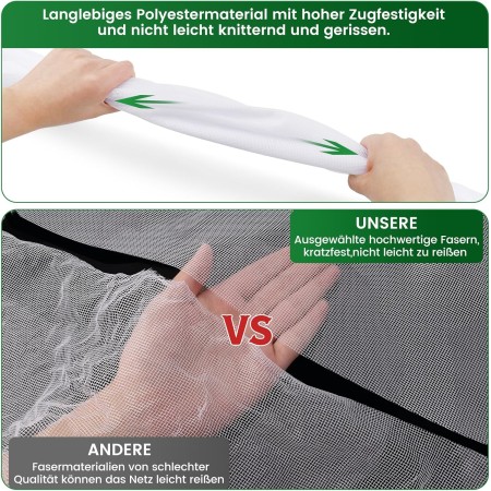 Mosquitera para Ventana 2 Set - 150 x 180 CM - BLANCA, No es Necesario Taladrar, CON Cúter, Adhesivo, Se Puede Cortable DIY