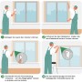 Mosquitera para Ventana 2 Set - 150 x 180 CM - BLANCA, No es Necesario Taladrar, CON Cúter, Adhesivo, Se Puede Cortable DIY