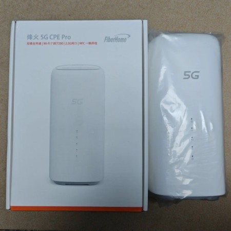 FiberHome 5G CPE Pro LG6851F BE7200 WiFi 7 enrutador NFC puertos Lan d