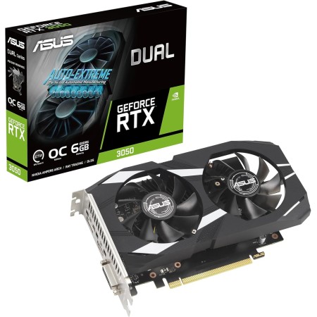 ASUS Dual GeForce RTX 3050 OC Edition 6GB GDDR6 (Resistencia al Polvo IP5X, Soporte de Acero Inoxidable, PCIe 4.0, DLSS 3, HDMI