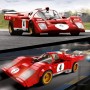 LEGO 76906 Speed Champion 1970 Ferrari 512 M, Coche de Carreras de Juguete para Niños, Deportivo Rojo con Mini Figura de
