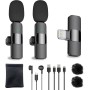 Micrófono de Solapa Inalámbrico para Android Smartphone,USB C Wireless Micro, Mini Micrófono Condensador Omnidireccional de
