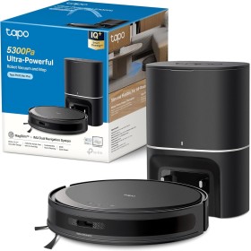 Tapo RV20 MAX Plus – Robot Aspirador y friegasuelos 4 en 1, succión de 5300 Pa, Vaciado automático de 3 L, navegación LiDAR+IMU,