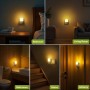 [2 Piezas] Luz Nocturna con Sensor Crepuscular, 5 Niveles de Brillo Ajustables, ON/OFF/AUTO Modos, 3000K Blanca Cálida Luz