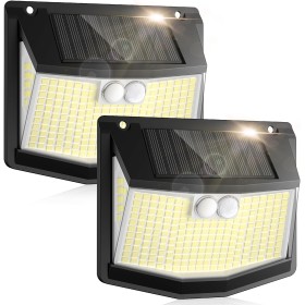 Luz Exterior Solar LED Jardin: 248 LED Luces Solares de 3 Modos Sensor Movimiento con 270° Iluminacion Solar Exteriores Lampara