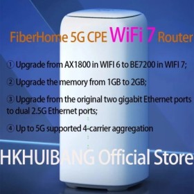 FiberHome 5G CPE Pro LG6851F WiFi 7 enrutador BE7200 puertos Ethernet 