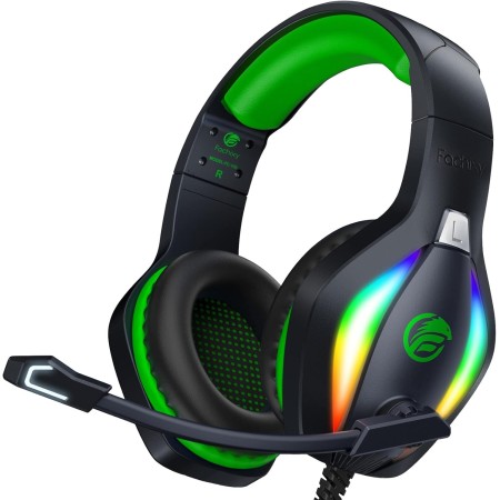 Fachixy FC100 Cascos Gaming para PS4, PS5, PC, Xbox One, Switch, Auriculares Gaming Cancelación de Ruido, Cascos con Microfono