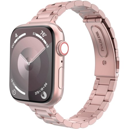 MoKo Correa Delgada de Metal Compatible con Apple Watch 41mm 40mm 38mm, Pulsera Fina de Acero Inoxidable de Repuesto para iWatch