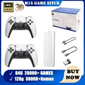 M15 Game Stick Mini TV Consola de juegos portátil Gamepads inalámbrico