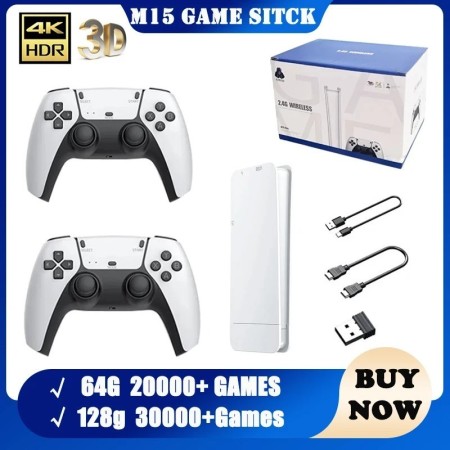 M15 Game Stick Mini TV Consola de juegos portátil Gamepads inalámbrico