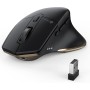 iClever Ratón Bluetooth, Modo Dual: Bluetooth + 2.4G inalámbrico. Ratón silencioso, Recargable, utilizable hasta en 3