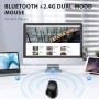iClever Ratón Bluetooth, Modo Dual: Bluetooth + 2.4G inalámbrico. Ratón silencioso, Recargable, utilizable hasta en 3