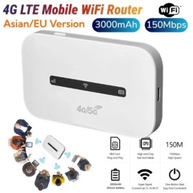 Enrutador WiFi móvil 4G LTE, punto de acceso WiFi portátil de 150Mbps 
