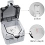 SHYOSUCCE Enchufe de Exterior Doble, Toma de Corriente IP66 con Interruptor, Conector de Cable y Tapa Abatible, Enchufes