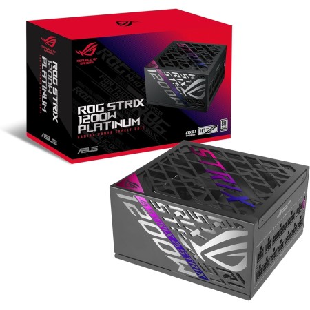 ASUS ROG Strix 1200W Platinum - Fuente de alimentación Totalmente Modular, 80 Plus Platinum, ATX 3.1, GAN MOSFET, GPU-First