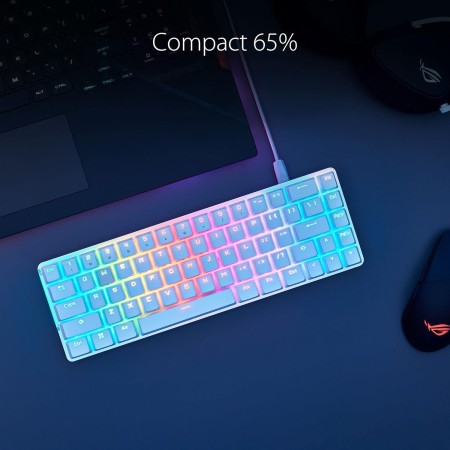 ASUS ROG Falchion Ace - Teclado Gaming Mecánico RGB 65% Compacto, ROG NX Red lubricados y Estabilizados, Teclas ABS, Conexión