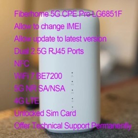2024 FiberHome 5G CPE Pro LG6851F T830 WiFi 7 Be7200 enrutador puertos