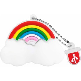 BorlterClamp Memoria USB de 64 GB, Unidad Flash Patrón de Nube Arcoiris Lindo USB Memory Stick, Regalo para Estudiantes y Niños