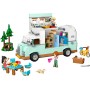 LEGO Friends Aventura en la Caravana de la Amistad, Autocaravana de Juguete con 3 Mini Muñecos, Figura de Hurón, Regalo para